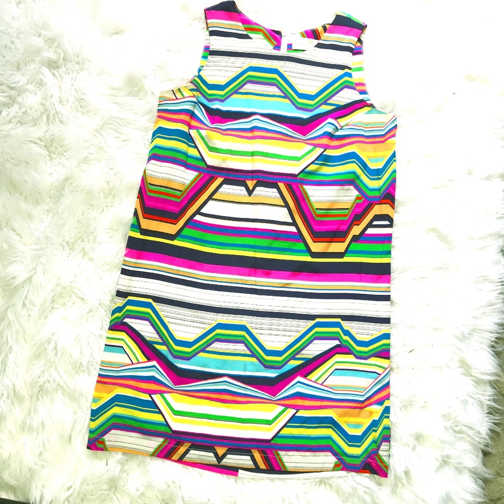 AMANDA UPRICHARD Multicolor Lines Sheath Dress S